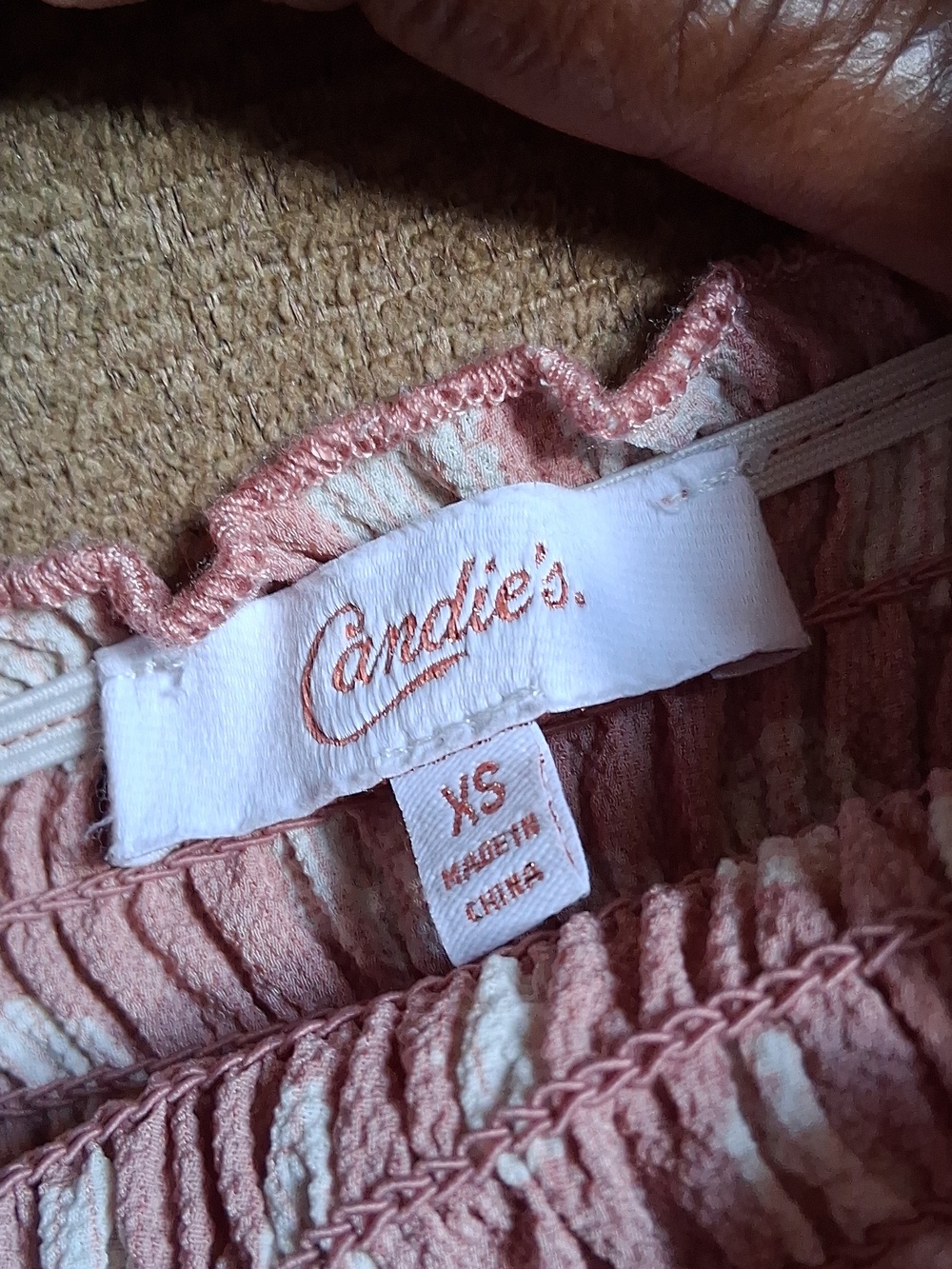 Candie's Rose Pink Striped Jumpsuit - Picture 4 of 7